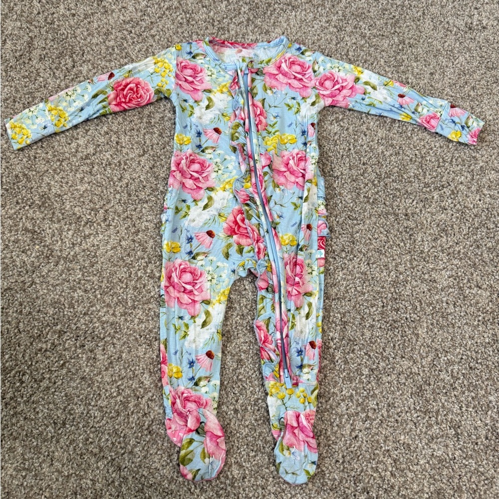 Posh Peanut Pink and Yellow Floral Footie